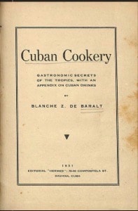 Cover of Cuban Cookery, published in 1931