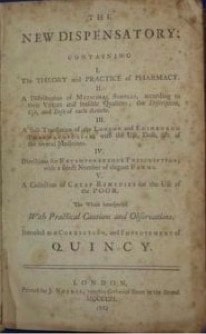 Title page of The New English Dispensatory, published in 1753