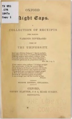 Title page of Oxford Night Caps, published in 1847