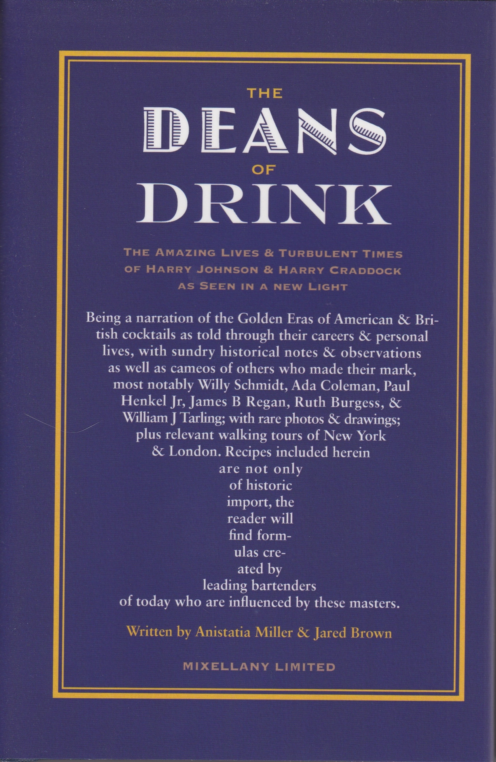 THE DEANS OF DRINK [PB] cover